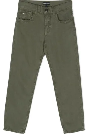 Emporio Armani Logo-plaque tapered-leg trousers
