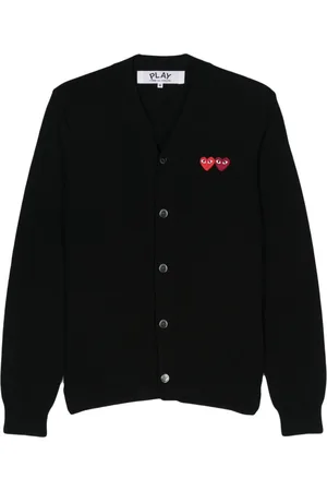 Comme des Garçons Heart-patch wool cardigan