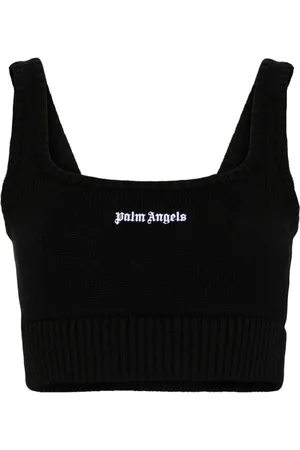 Palm Angels Embroidered-logo knit tank top