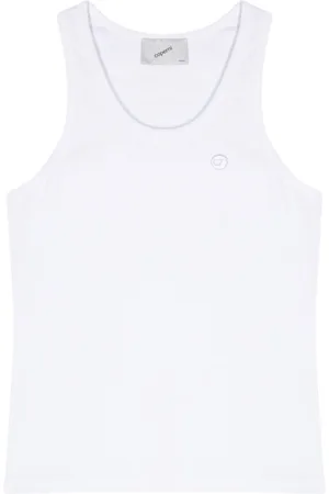 COPERNI Logo-embroidered cotton top