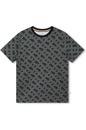 HUGO BOSS Monogram-jacquard cotton T-shirt