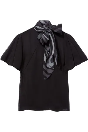 Puccini Iride-print silk top
