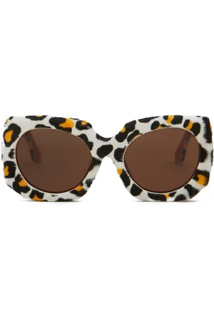 Marni Leopard-print oversize-frame sunglasses