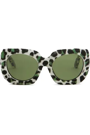 Marni Leopard-print oversize-frame sunglasses
