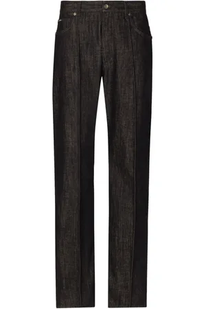 Dolce & Gabbana Logo-appliqué cotton wide-leg jeans