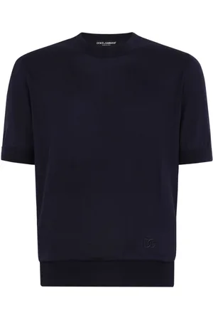 Dolce & Gabbana Logo-embroidered silk knitted top
