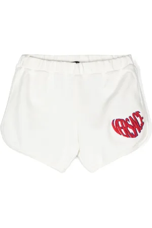 VERSACE Heart logo-embroidered short shorts