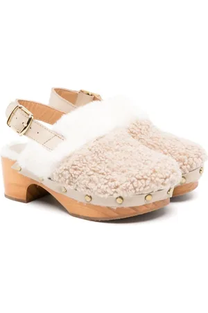 Eli1957 Shearling-detailed slingback clogs