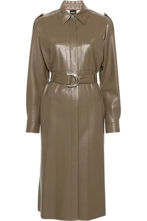 HUGO BOSS Perforated belted shirt dress