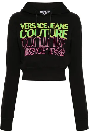 VERSACE Logo-print cotton hoodie