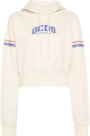 GCDS Crystal-embellished cropped hoodie