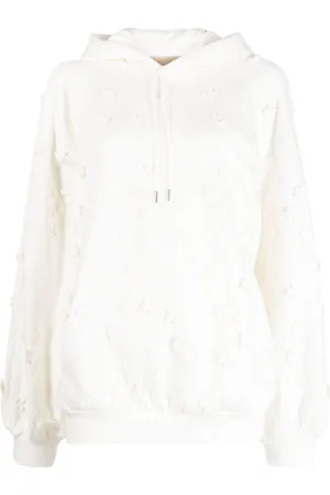 Elie saab Embroidered-design cotton blend hoodie