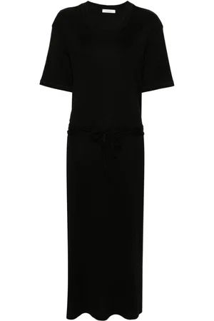LEMAIRE Ribbed-knit belted maxi dress
