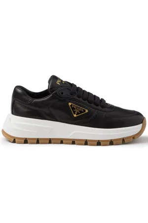 Prada Triangle-logo leather sneakers