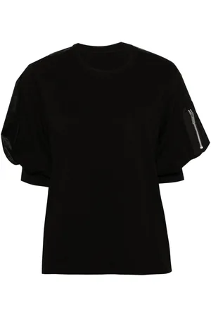 SACAI Panelled cotton T-shirt