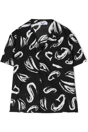 Msgm Abstract-print poplin shirt
