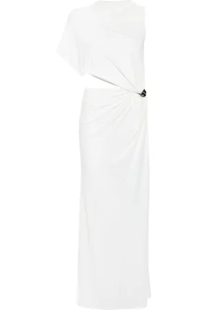 Courrèges Asymmetric crepe maxi dress