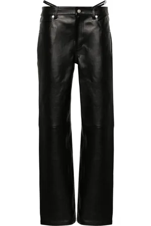 Alexander Wang Logo-embellished leather trousers