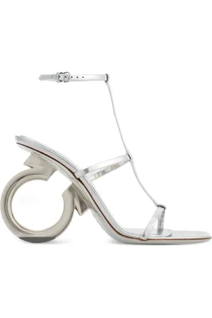 Salvatore Ferragamo Elina 105mm metallic-finish sandals
