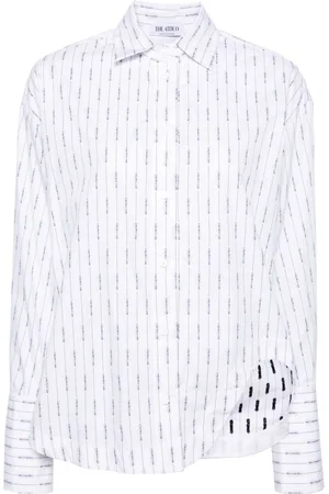 The Attico Eliza logo-print cotton shirt