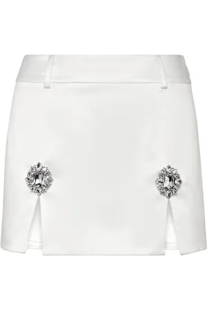 Philipp Plein Gem-embellished satin mini skirt
