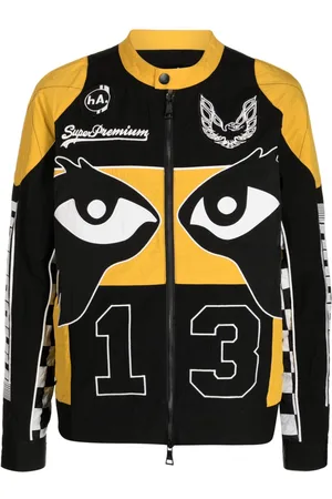 HACULLA Graphic-print zip-up biker jacket
