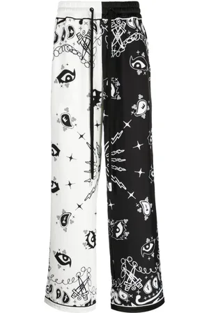 HACULLA Paisley-print straight-leg trousers