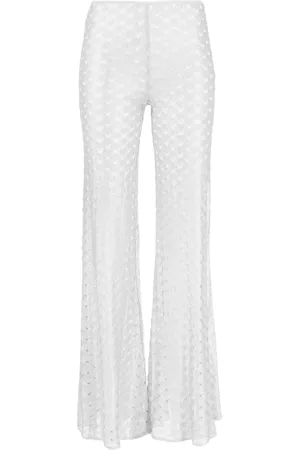 Missoni Zigzag-woven flared trousers