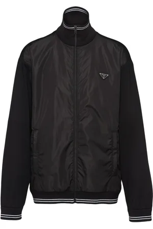 Prada Triangle-logo panelled bomber jacket