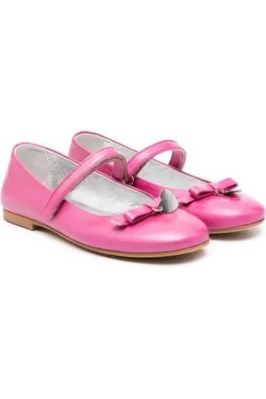 MONNALISA Bow leather ballerina shoes