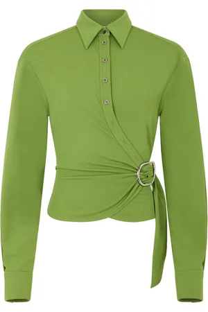 Paco rabanne Draped crepe wrap shirt