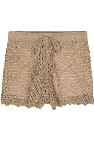 Twin-Set Open-knit lurex shorts