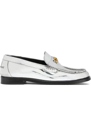 VERSACE Medusa metallic leather loafers