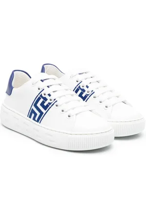 VERSACE Greca-detail leather sneakers