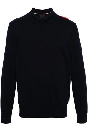 HUGO BOSS Fine-knit polo jumper