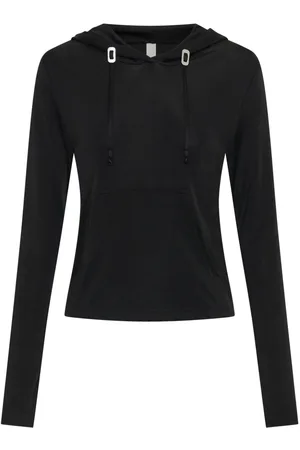 DION LEE Lustrous Shrunken drawstring-hem hoodie