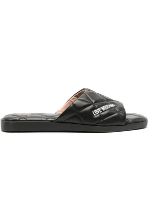 Moschino Logo-print quilted slides