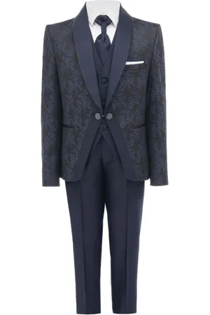 M. Moustache Damasque-print suit