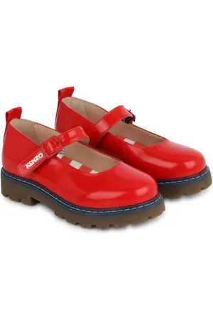 Kenzo Logo-embroidered leather ballerinas