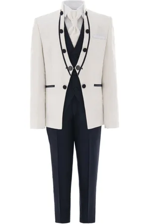 M. Moustache Floral-embroidered suit