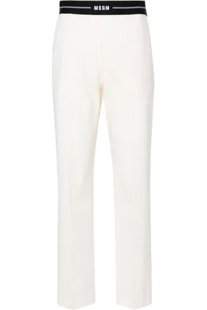 Msgm Logo-waistband tapered trousers