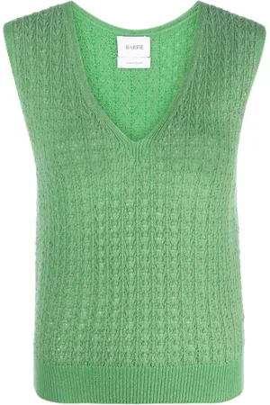 Barrie V-neck sleeveless cashmere top
