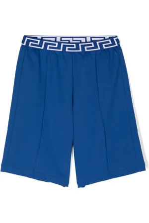 VERSACE Greca-elasticated waist cotton shorts