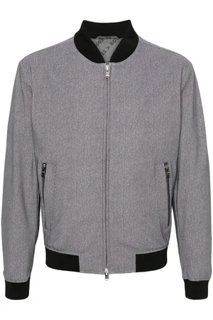 HUGO BOSS Houndstooth-print zip-up jacket