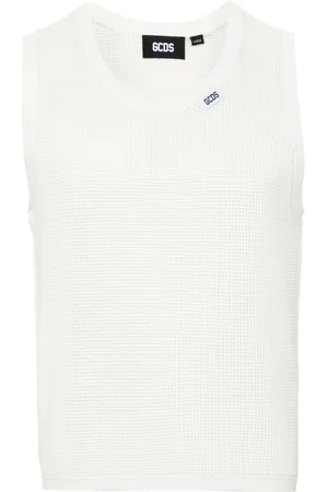 GCDS Waffle-knit sleeveless jumper