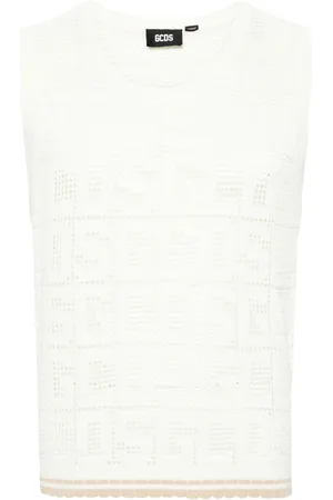 GCDS Monogram macramé sleeveless jumper