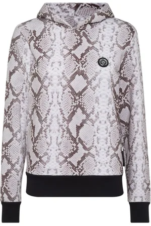 Philipp Plein Tiger logo-patch python-print hoodie