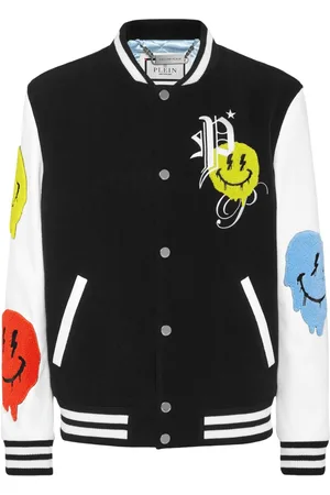 Philipp Plein Smile-appliqué varsity jacket