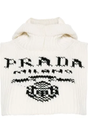 Prada Intarsia-knit logo neck warmer