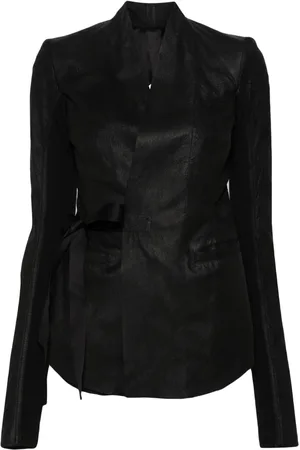 Rick Owens Cracked-effect leather jacket